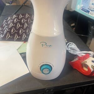 White and Blue Skincare Facial Steamer Tool